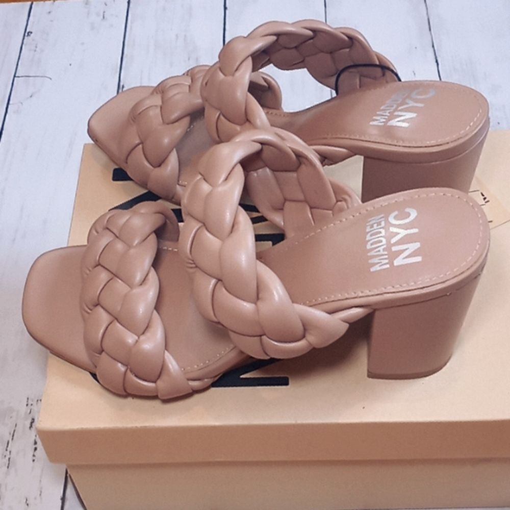 Womens Braided Dress Up Block Heeled Shoes Size 7 - Picture 4 of 10